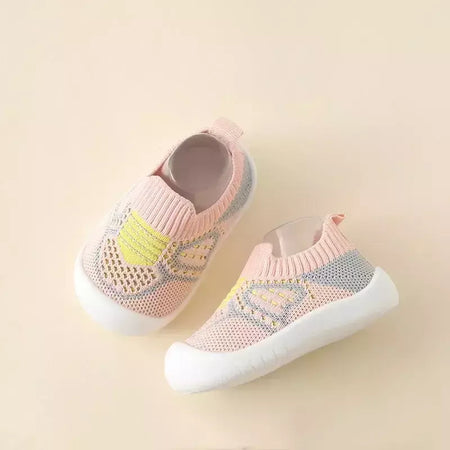 Sapatos de malha respirável para recém-nascido, meias infantis, fundo macio, antiderrapante, menino e menina, 0 a 5 anos, verão