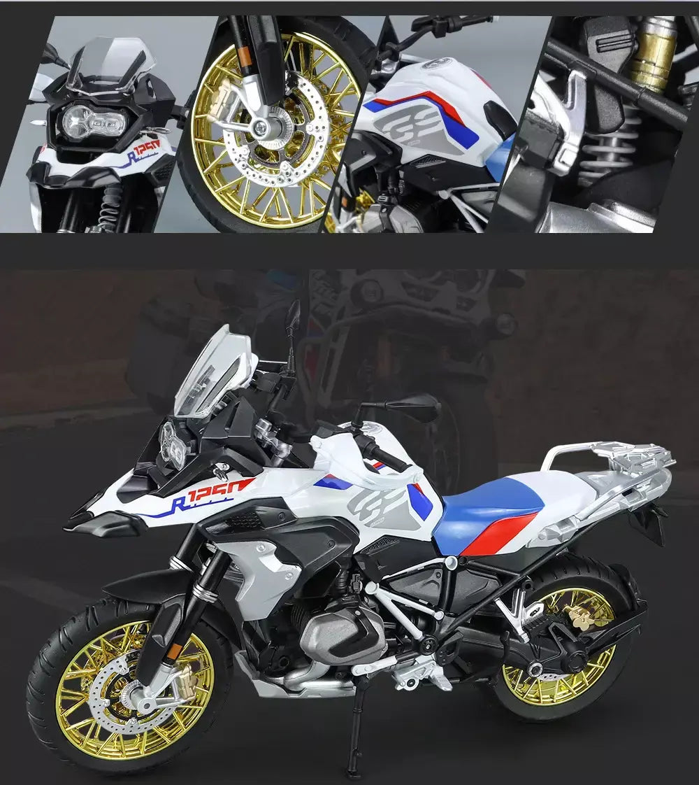 1/9 r1250 gs adv liga de corrida motocicleta diecasts rua esportes motocicleta modelo simulação com luz coleção crianças brinquedos presente