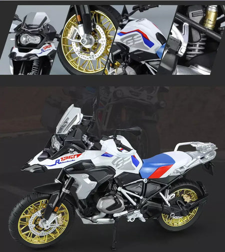 1/9 r1250 gs adv liga de corrida motocicleta diecasts rua esportes motocicleta modelo simulação com luz coleção crianças brinquedos presente