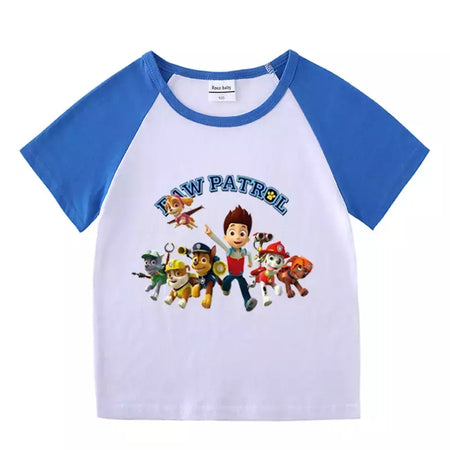 Boys Paw Patrol T-shirt manga curta Top e Shorts Set, bebê meninos roupas, roupas dos desenhos animados, terno verão, novo conjunto infantil, 2022, 2pcs