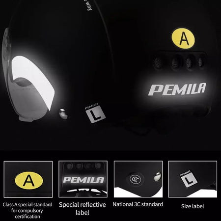 PEMILA-Capacete de Ciclismo com Lente Goggles para Homens e Mulheres, Capacete de Bicicleta, MTB Road Bike, Adesivo Refletivo, E-Bike, Motocicleta