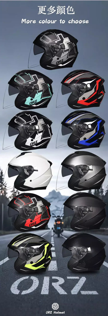 2025 mais recente capacete da motocicleta de alta qualidade metade cobrindo lente dupla cascos para motos masculino feminino casal capacetes de moto