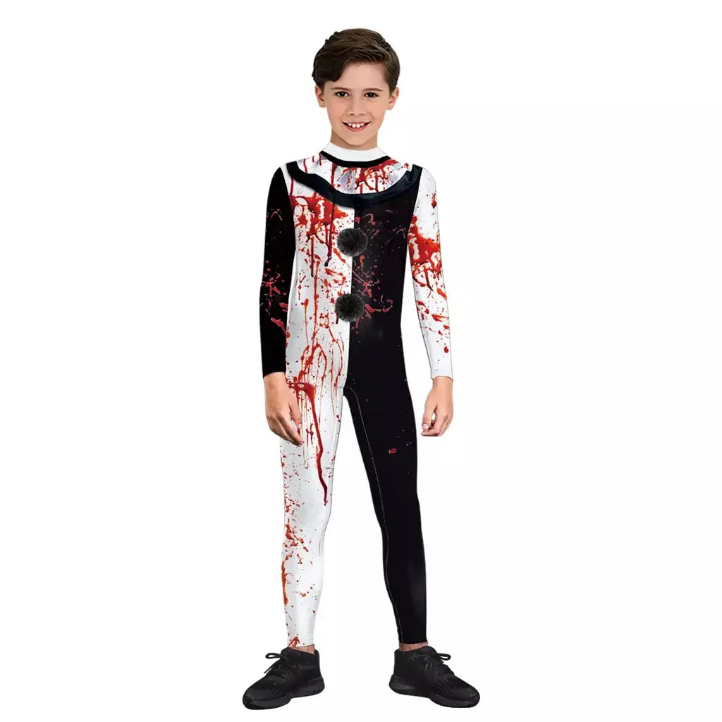 My Secret Art The Clown Cosplay Costume para meninos e meninas, Terrifier 3, Halloween Party Dress, Superhero Costume, Zero Bodysuits