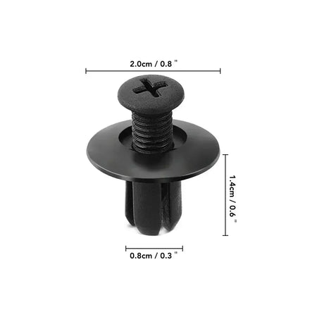 300/50 pçs 8mm fixadores de plástico parafusos universal pára-choques do carro rebites pretos fixador do carro push pin clipes acessórios automóveis