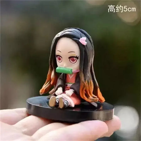 6 pçs/set 6cm Anime Demon Slayer Boneca Brinquedo Q Posket Kimetsu No Yaiba Kamado Tanjirou Kamado Nezuko Agatsuma Figuras de Ação Presentes