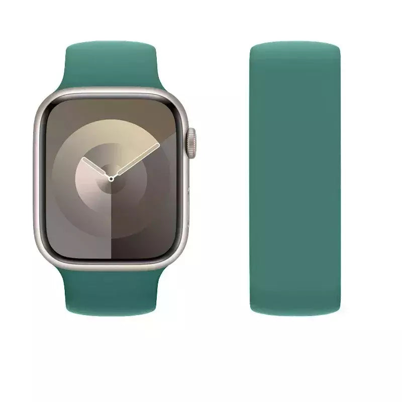 Silicone Solo Loop Band para Apple Watch, Belt Bracelet Strap, iWatch Series 9, 8, 7, 6, SE, Ultra 2, 40mm, 44mm, 45mm, 41mm, 49 milímetros, 38 milímetros, 42 milímetros