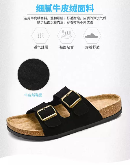 Sandálias masculinas de couro para praia, chinelo confortável, sapatos de marca original, verão 2022