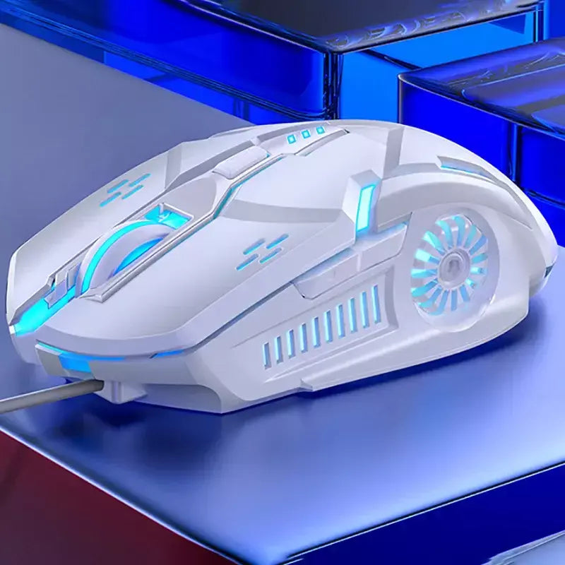 G5 mouse para jogos com fio, luz de fundo colorida, 6 botões, silencioso, 4 velocidades, 3200 dpi, rgb, mouse para jogos, computador, laptop
