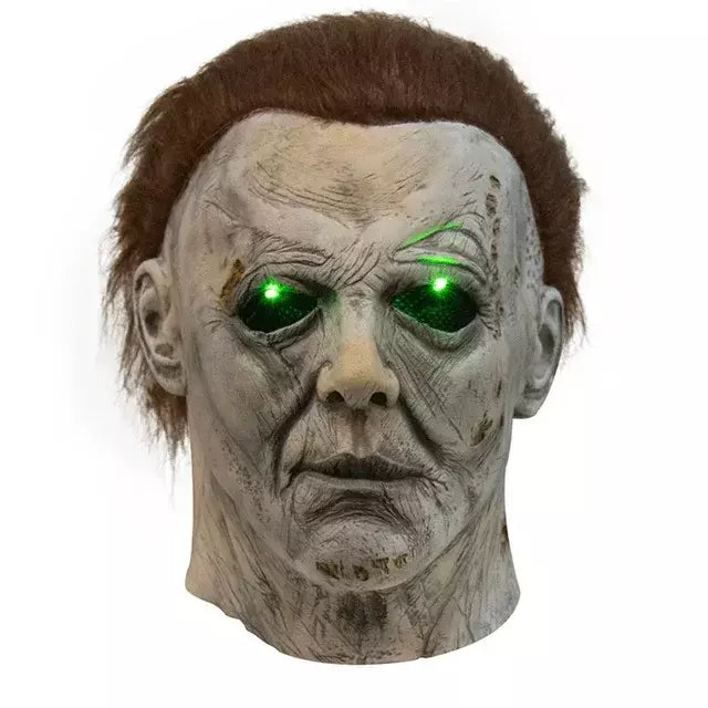 Máscara de látex masculina Michael Myers, rosto cheio, rímel, Rave Cosplay, filmes, brinquedos complicados, terror, fantasias extravagantes, máscara de terror