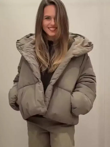 Inverno quente curto puffer jaquetas feminino solto parkas casaco moda com capuz pão jaqueta outwear algodão-acolchoado jaqueta