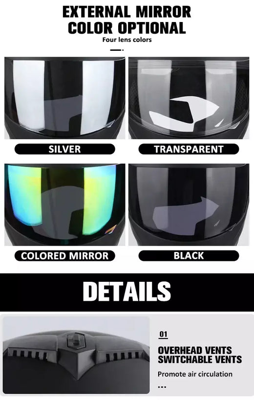 Unisex Capacete com viseira, lente dupla, seção transversal, segurança, modular, flip, capacete, certificação DOT, Uchoose