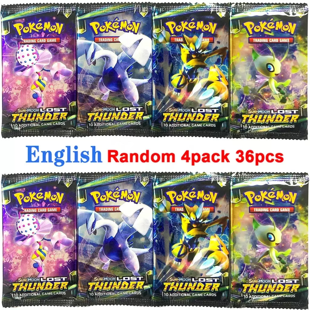 4 pacote de cartas pokémon 151 equipe up sun & moon trovão inglês jogo de cartas de negociação evoluções impulsionador colecionável crianças brinquedos presentes