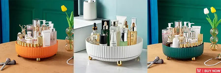 360 ° Rack giratório para cosméticos, prateleira para banheiro, grande capacidade, perfume, aromaterapia, cuidados com a pele, organizador de armazenamento de produtos