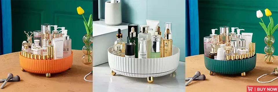 360 ° Rack giratório para cosméticos, prateleira para banheiro, grande capacidade, perfume, aromaterapia, cuidados com a pele, organizador de armazenamento de produtos