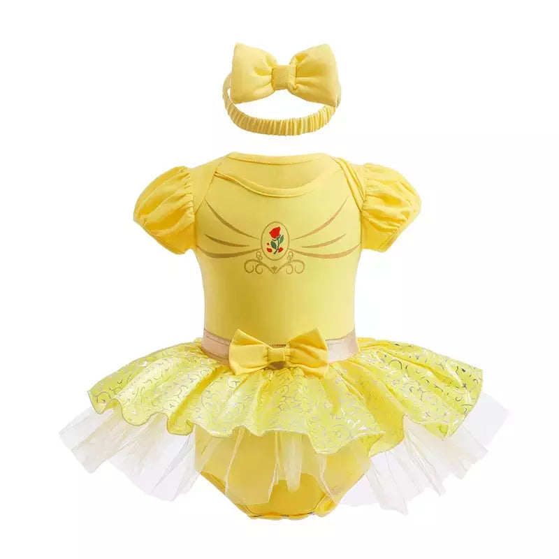 Baby Romper TUTU Vestido Com Headband Infantil Baby Princess Girl Roupas Tamanho 3-18M Cute Design Baby Dress Party Trajes