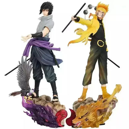 2025 novo anime shippuden estatueta naruto uzumaki uchiha sasuke pvc figura de ação estátua coleção modelo brinquedos anime figura