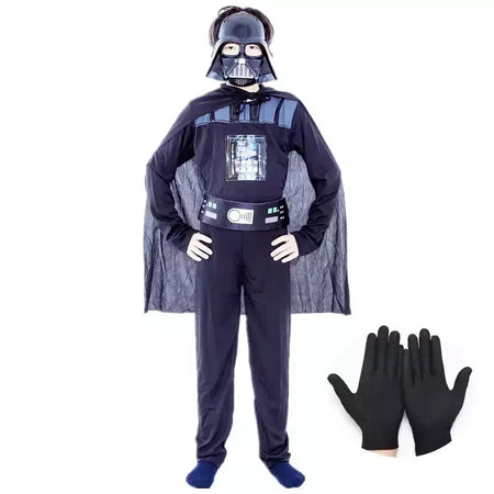 Meninos clássico filme máscara traje impresso dos desenhos animados darth vader capa armadura macacão halloween crianças fantasia cosplay traje