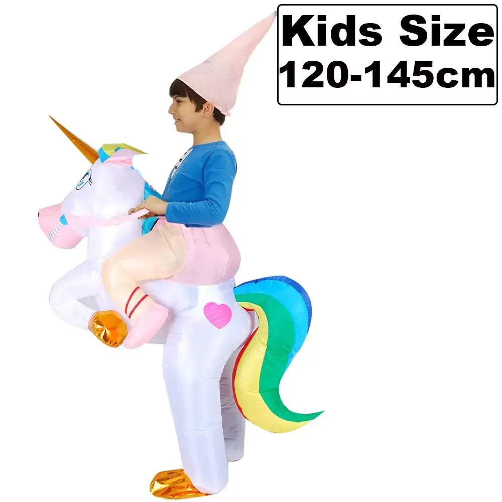 Vestuário colorido unicórnio animal trajes infláveis terno anime purim halloween carnaval festa cosplay traje para crianças adultas