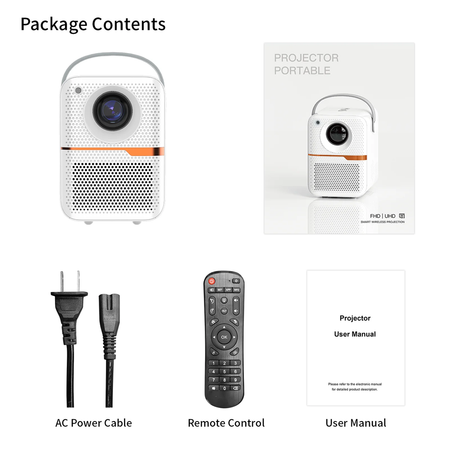HONGTOP Android Inteligente Mini Projetor 300ANSI Lumen Projetor Portátil 4K com WIFI Bluetooth 1080P Home Movie Theater Beamer