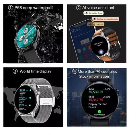 NFC Smartwatch para Mulheres, Tela HD, Rastreador de Saúde, Esportes, Voz, Chamada Bluetooth, Huawei, Xiaomi, Senhoras, Novo, 466x466, 2022