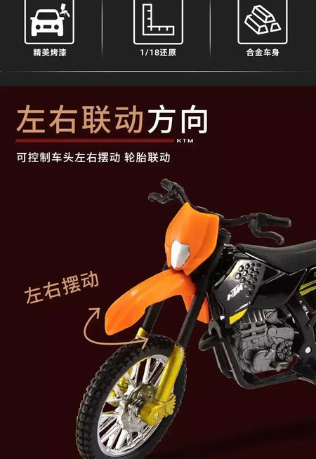 450 SX-F liga modelo de motocicleta 1:18 diecasts portátil corrida dedo motobike simulação coleção brinquedos para crianças