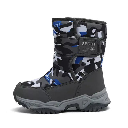 2023 inverno crianças sapatos de pelúcia tecido impermeável antiderrapante sapatos da menina sola de borracha botas de neve moda quente botas ao ar livre