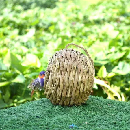 Ninho de pássaros tecido decorativo ao ar livre, Bird Cage Grass Egg Cage, Ninho de papagaio suspenso, Casas para quarto de estimação, Novo, 2024
