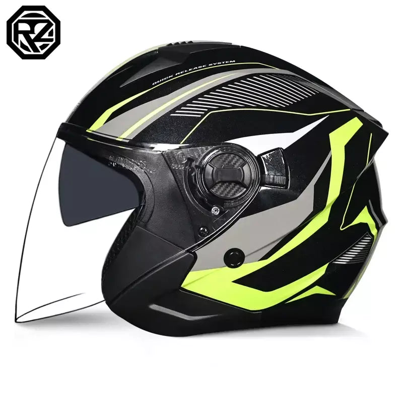 2025 mais recente capacete da motocicleta de alta qualidade metade cobrindo lente dupla cascos para motos masculino feminino casal capacetes de moto