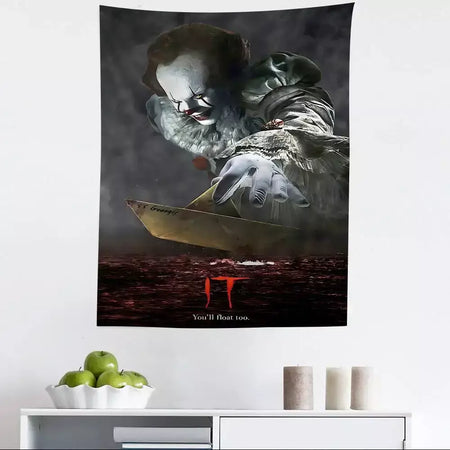 Filme de terror l-lt p-pennywise palhaço gráfico tapeçaria arte ficção científica sala decoração de casa barato hippie parede pendurado