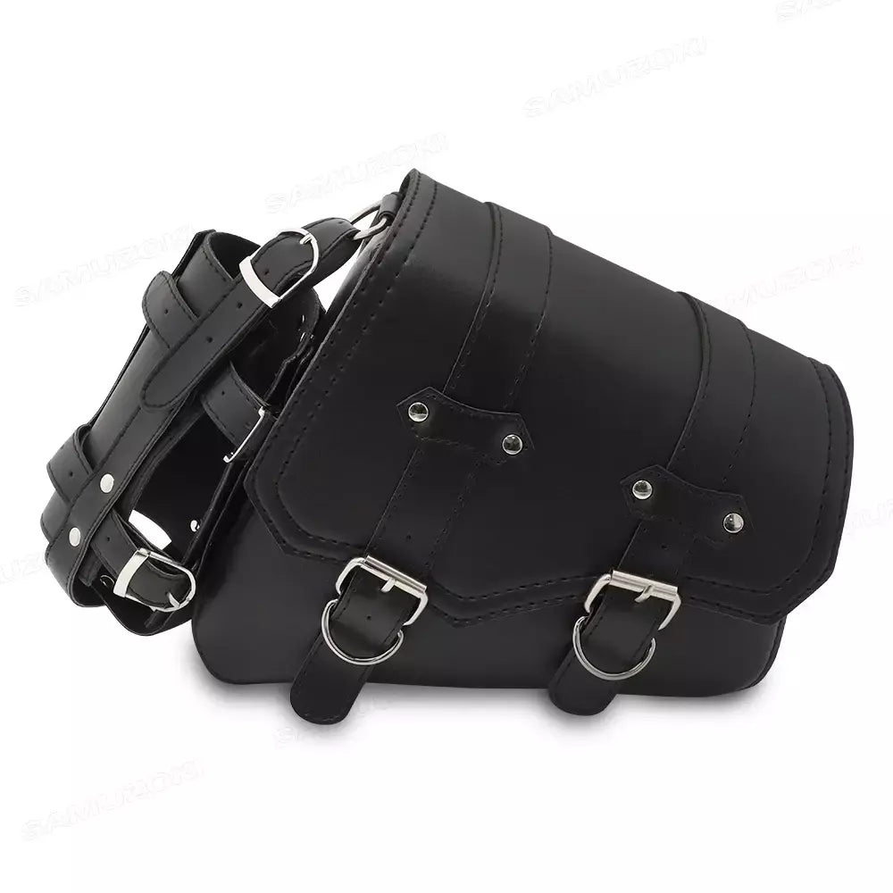 Bolsa de selim lateral de couro pu para motocicleta, adequada para harley sportster xl 883 1200 chopper cruiser cafe racer softail bobber