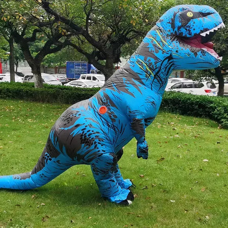 Adulto crianças trajes de dinossauro inflável terno vestido anime festa cosplay carnaval purim traje de halloween para homem mulher
