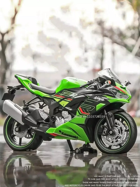 1:12 sportster modelo de brinquedo motocicletas liga diecast nijia ZX-6R motos som luz absorção choque pneus borracha crianças presente