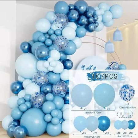 Conjunto de arco de guirlanda de balão multicolorido rosa e azul, decoração de festa de aniversário, suprimentos para festa de casamento