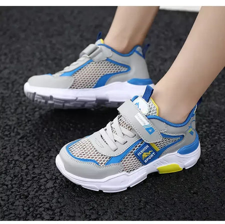 Única rede crianças sapatos meninos tênis verão respirável superfície antiderrapante meninas tênis casuais esportes correndo sapatos ao ar livre