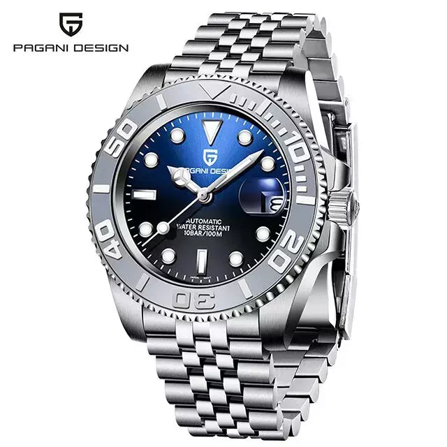 Pagani design esportes masculino relógio de pulso mecânico safira luxo relógio automático para homem aço inoxidável à prova dwaterproof água