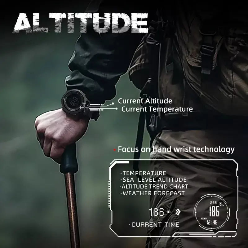 North edge APACHE-46 relógio digital masculino esportes ao ar livre correndo natação esporte ao ar livre relógios altímetro barômetro bússola wr50m