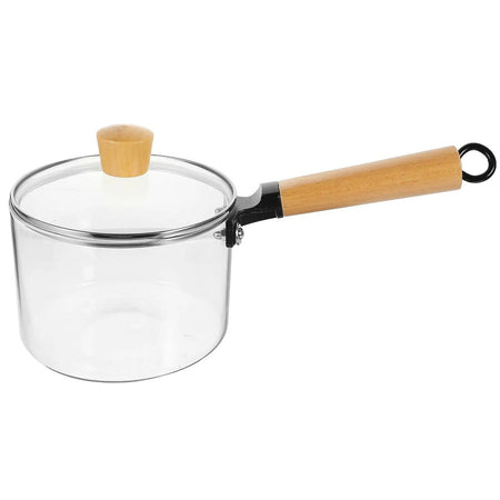 Pote de vidro de borosilicato com alça única, 1500ml, panela transparente, panela de leite, macarrão, tigela de servir, aparelho de cozinha, estoque de sopa