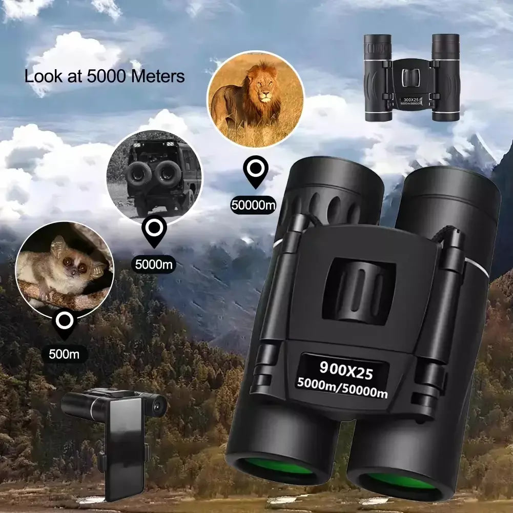 Binóculos portáteis de longa distância, alta definição, 900x25, para esportes ao ar livre, caça, acampamento, viagem, presente, sem comentários ainda