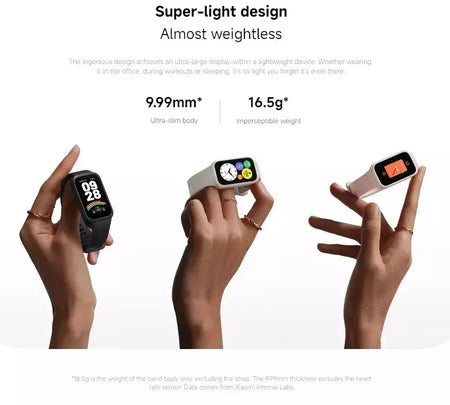 Versão global Xiaomi Smart Band 9 Active 1.47 ''Display 5ATM Modo de vida útil da bateria de 18 dias Monitoramento de saúde e fitness durante todo o dia