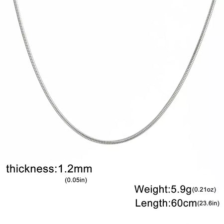 My Shape Rodada Cobra Cadeia Colar para Mulheres Homens Aço Inoxidável Link Cadeia 0.9mm 1.2mm 2mm Cadeia Gargantilha Moda Jóias Presentes