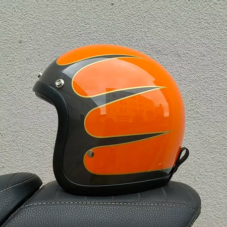 Genuíno vintage tt & cocascos fibra de vidro capacete da motocicleta retro scooter equitação rosto aberto 3/4 jet casco moto capacete dot aprovado