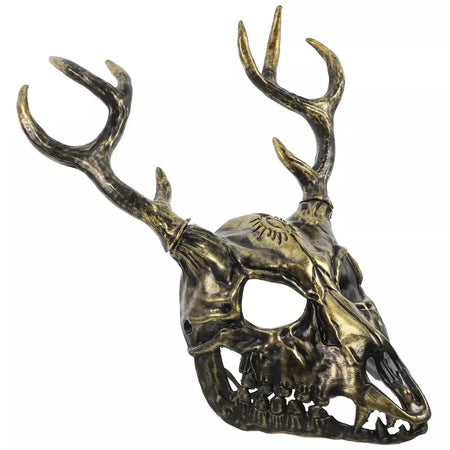 Máscara de antler halloween cosplay máscara animal máscara realista com chifres para festa de máscaras confortável veado traje máscara prop