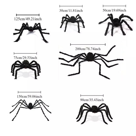 Halloween preto assustador aranha gigante enorme teia de aranha decoração de halloween para casa barra casa assombrada adereços férias decoração ao ar livre