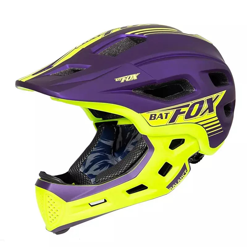 Batfox crianças rosto cheio capacete da bicicleta destacável downhill crianças ciclismo motocicleta skate esportes corrida capacete de bicicleta