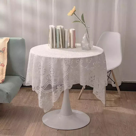 Toalha De Mesa De Renda Branca, Cobertura De Mesa De Jantar, Decoração De Festa De Casamento, Tampas De Mesa, Sala De Estar, Decoração De Mesa