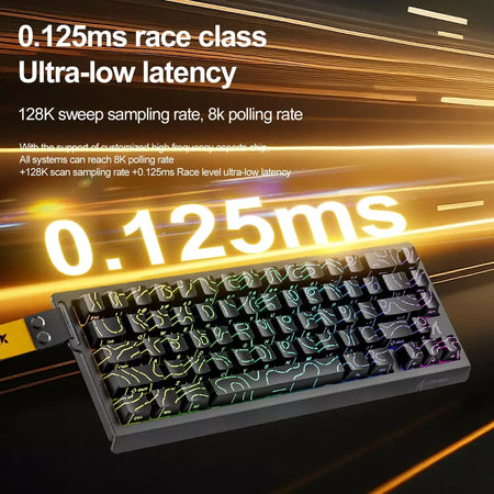 ATTACK SHARK X68HE Teclado Magnético Vermelho Com Fio Mecânico para Pro Gaming 0.01mm Trigg Rápido 8000Hz SOCD/Rs 0.125ms 128K Taxa