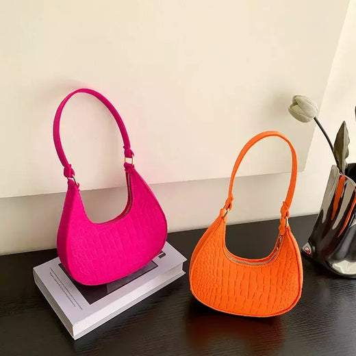 Retro Pure Felt Handbag para mulheres, bolsa de axilas, bolsa de ombro, cor sólida, bolinhos, design simples, moda lazer