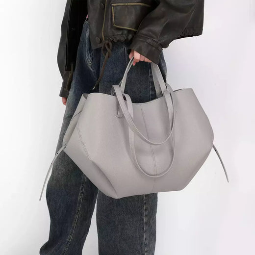 Bolsa de ombro elegante de grande capacidade para mulheres, Bolsa de lazer de couro PU