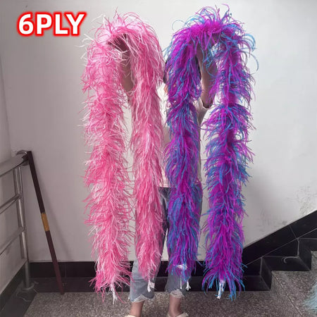 Boa de penas de avestruz arco-íris, 6/10/20 camadas, acessórios de festa fofos para mulheres, halloween, carnaval, cosplay, decoração de casamento, fantasia diy