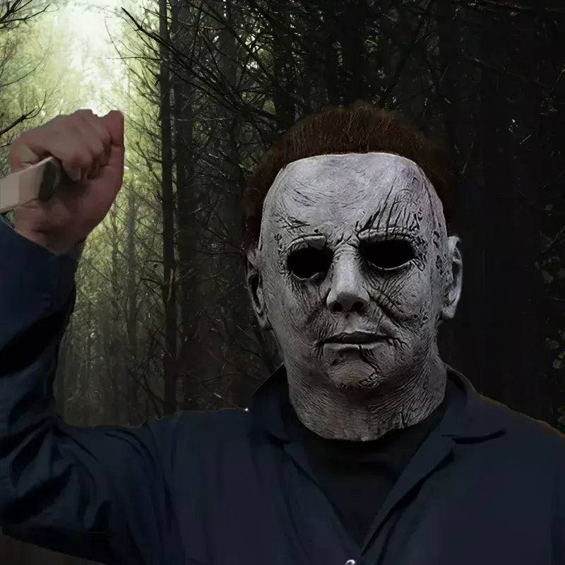 Halloween sobrancelha branca velho demônio máscara de terror casa fantasma sala de fuga mutante vampiro fone de ouvido rosto cheio vestir-se prop